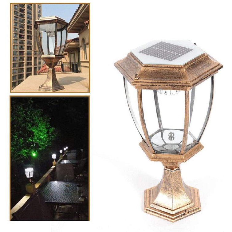 Lomana 13.78'' Solar Powered Integrated LED Outdoor Table Lamp Wayfair